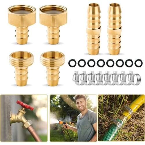 5/8 Inch Durable Quick Fit Brass Garden Hose Male Female Connector Clamp Set Connector hose garden accessories hose garden tools