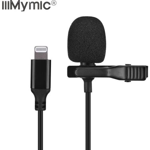 IiiMymic Professional Lavalier Lightning Microphone 1.5M Cable for iPhone iPad Telephone Microphone for iPhone XS XR X/11/8/7