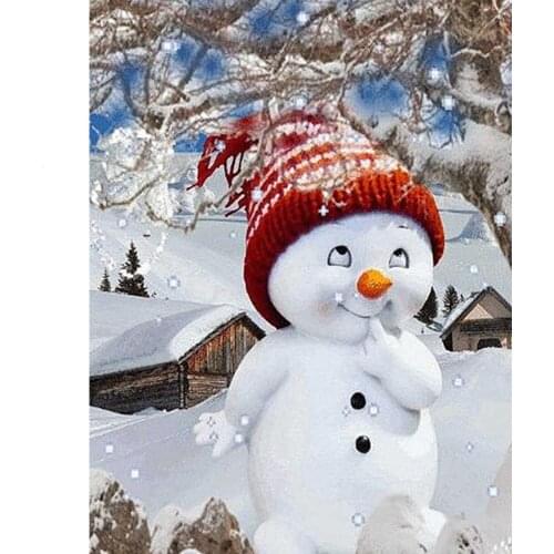 Christmas Snowman Winter Landscape Full Diamond Embroidery Diamond Mosaic Diamond Painting Cross Stitch Kits Home Decoration