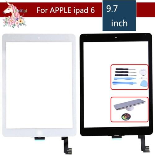 For Ipad Air 2 2nd ipad 6 A1567 A1566 Touch Screen TP with Home Button and Adhesive Digitizer Front Glass Replacement