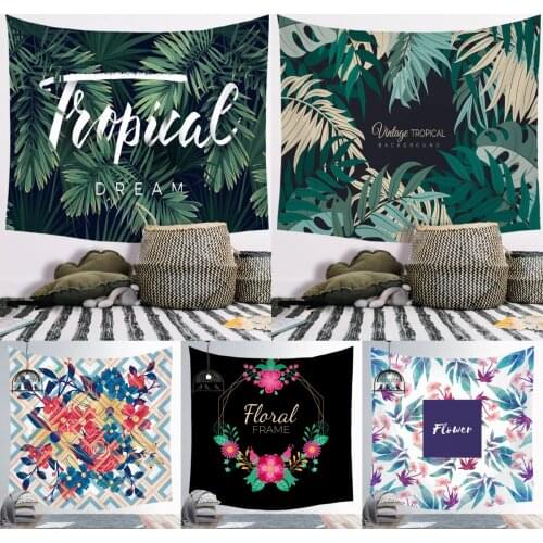 Modern Nordic Polyester Tapestry Tropical Plants Wall Hanging Decor Hot Bohemian Tapestry For Bedroom Dorm Living Room Wall Art