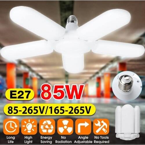 LED Garage Light Foldable Garage Deformable Ceiling Lamp Warehouse Workshop Deformation Lamp For Garage Warehouse Parking Lot