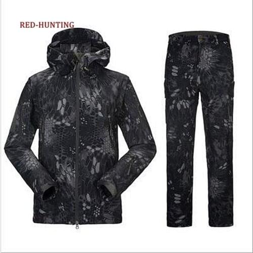 Tactical Military Men Women Outdoor Waterproof Camo Suits TAD Sharkskin Jacket And Pants Men Hunting Clothes Toread Outdoor Suit