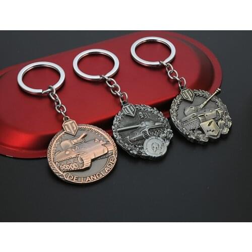 World of Tanks Key Chain Calm Medal Key Rings For Gift Chaveiro Car Spartans Medal Keychain Jewelry Key Holder Souvenir YS11609