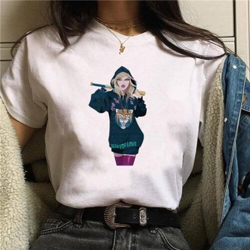 Women Star Goth Cartoon Pattern Graphic Harajuk Print T-shirt Tops 2020 Summer Fashion Short Sleeved T-shirt Girl,Drop Ship