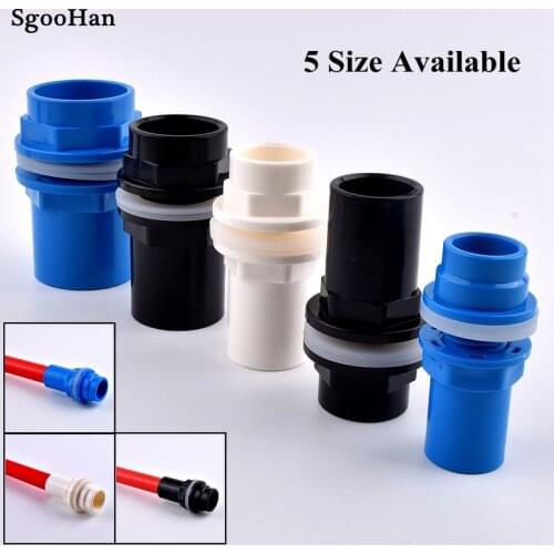 1pc 20~50mm PVC Pipe Water Inlet Outlet Aquarium Fish Tank Connectors Home DIY Overflow Thread Water Tank Tube Drain Joint