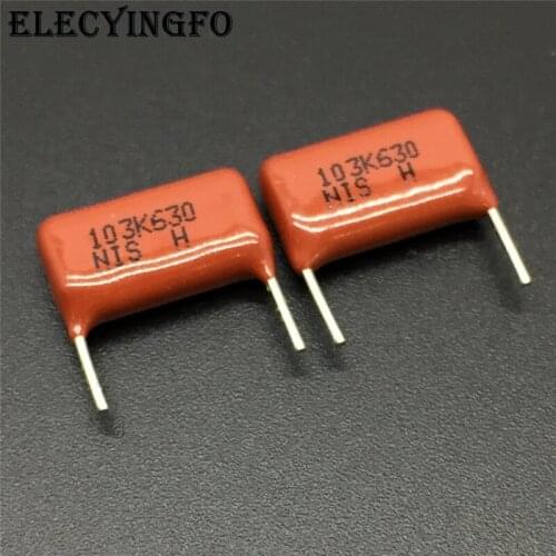 10Pcs/100Pcs Japan NISSEI CBB capacitor MMHC 630V 103 K 10% 0.01uF 10nF Pitch=10mm Metallized polyester film capacitor