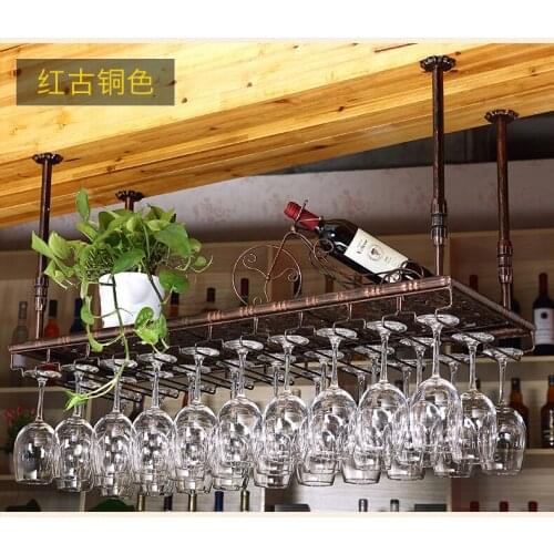 60-100cm Wrought iron Classical Useful Fashion Bar Red Wine Glass Hanger Holder Cabinet Wall Storage Organizer Stemware Rack