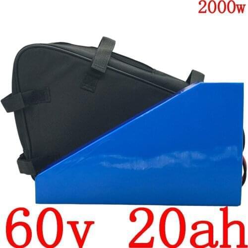 Free customs duty 60V 1500W 2000W lithium battery 60V 20AH ebike battery 60V 20AH electric bike battery with 50A BMS+ 5A charger