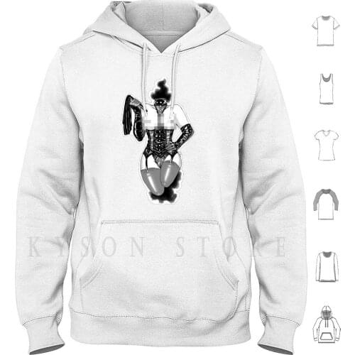 Headless Dom Ghost Bust Hoodies long sleeve Cotton Ghost Hentai Nsfw Boobs Nipple Piercing Garter Belt Corset Dom Sub