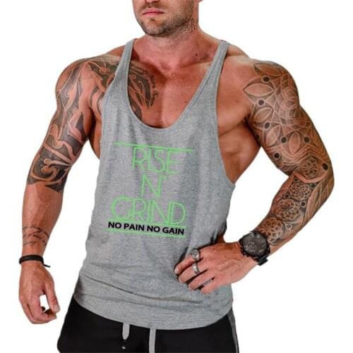 Brand Gym Clothing Mens Muscle Stringer Tank Top canotta bodybuilding Vest Cotton Y Back Workout Sleeveless Undershirt