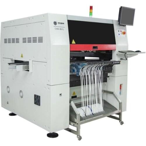 CHM-861 Vertical SMT Pick and Place Machine, 8 Heads 100 Feeders, 11 Cameras, Auto PCB Rails, Auto Nozzle