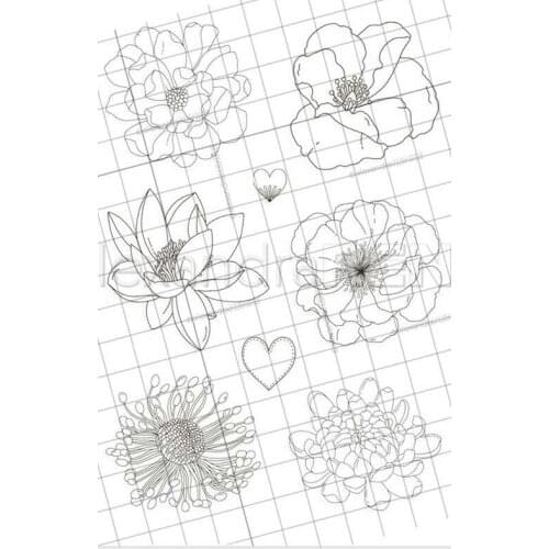 Flower stamps Clear Stamp for Scrapbooking Transparent Silicone Rubber DIY Photo Album Decor 0770