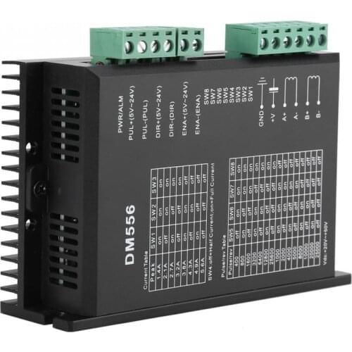 DM556 2-phase Stepper Motor Driver 42/57 Stepping Motor Controller 24V-50V DC8 Level Output Current Step Steeper Motor Driver