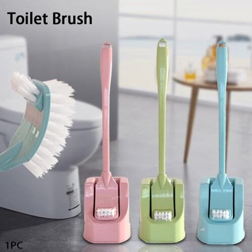 Double-Sided Arc Free Standing Cleaning Soft Toilet Brush Bathroom Long Handle Quick Drying Anti-drip With Holder Hanging Hole