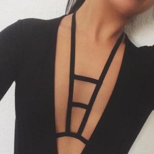 Body Harness Bandage Girl Elastic Bra Straps Cross Bra Crop Top Hollow Out Unlined Bandage Bra Underwear P408
