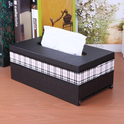 Europe High quality leather holder tissue Hand made tissue cover box Desktop decoration tissue box Hotel tissue holders PZJH028