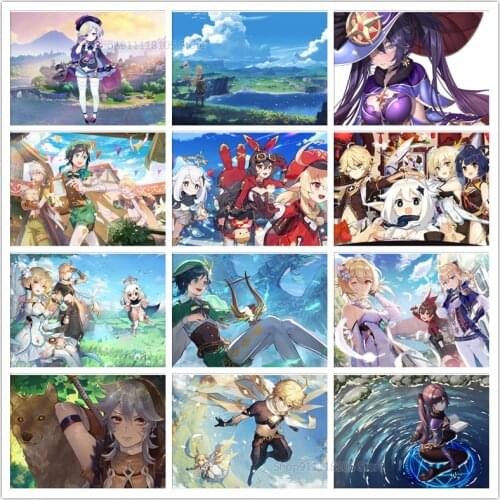 Genshin Impact Series Anime Girl Full Square/Round Diamond Painting 5D DIY Diamond Embroidery Mosaic Set Cross Stitch Home Decor