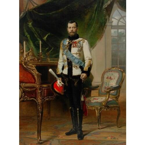 GOOD ART # home office art Russia Emperor Nicholas II Nikolai II portrait PRINT painting ON CANVAS -free shipping cost