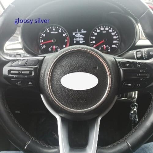 For Kia KX cross K2 2017 2018 Chrome Ring Accessories Car Steering Wheel Protective Cover Trim Sticker