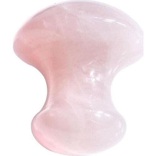 Handmade Natural Rose Quartz Gua Sha Scraping Massage Tool, Mushroom Shape Guasha Board for Spa Relaxing