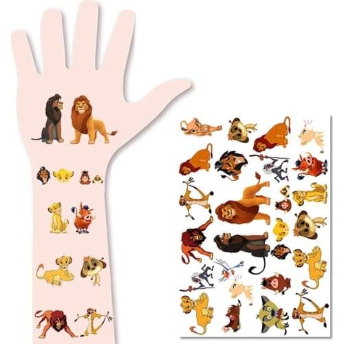 The Lion King Disney Tattoo Stickers Child Temporary Fake Tattoos Paste on Arm Leg for Children Cartoon Anime Kids Toys Sticker