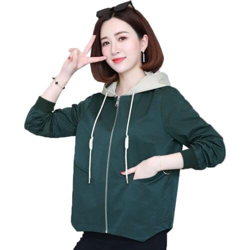 Short Jacket Women Fashion Spring Autumn Windbreaker Coat Ladies Tops Korean New Loose Embroidery Plus Size Lady Outerwear 1083