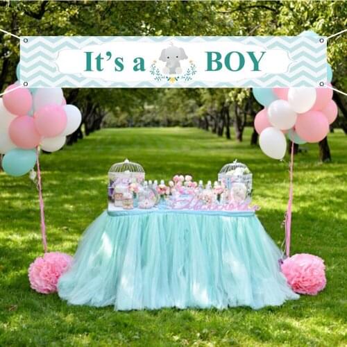 Cute Little Elephant It’s Is A Boy Blue Holiday Party Supplies Decoration Banner Couplet Outdoor Garden Courtyard Indoor Sign
