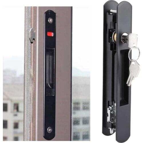 Sliding Door Window Hook Lock Modern Mobile Glass Door Single Double Sided Lock Catch 20x2.8cm Home Security Concealed Door Lock