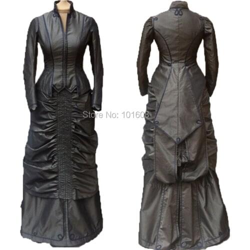 Tailored!Black Duchess Civil war Theatre Southern Belle DRESS Victorian Colonial medieval Renaissance Halloween dresses HL-277