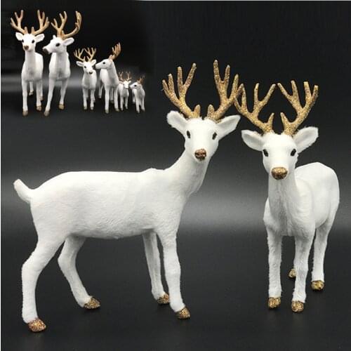 Christmas Reindeer Deer Santa Crafts Elk Xmas Tree Ornament Home Decoration Figurines Size Small Middle Big