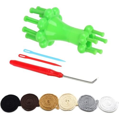 Knitter Spool Loom Wool Rope Craft Tools Knitting Doll 1 Set Double Head Alternative Flower Arranger DIY Weaving Tool