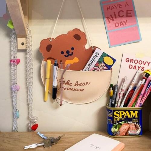 Bentoy Milkjoy Cute Korea Fashion Bear Wall hanging Storage bag Cat Rabbit Super Cute Carton Coin Purse Home Decoration Bags