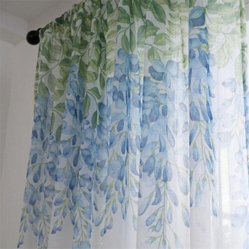 Wisteria Flower Design Home Decor Modern Tulle Curtains For Living Room Bedroom Window Voile Curtains Light Transmission