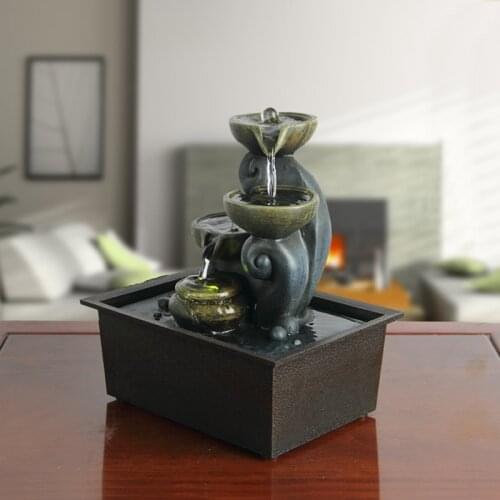 Creative Desktop Water Fountains Resin Crafts Gifts Features Feng Shui Indoor Water Fountain for Home Room Office Decorations