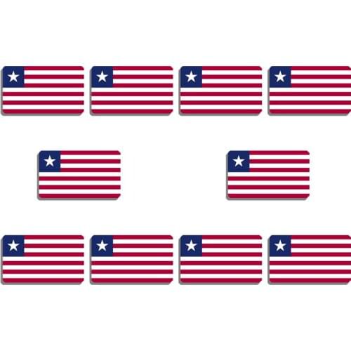 10Pcs Liberia Pride Flag Pin Flag Brooch Vintage Lapel Badge Patriotic Jewelry Clothes Backpacks Accessories