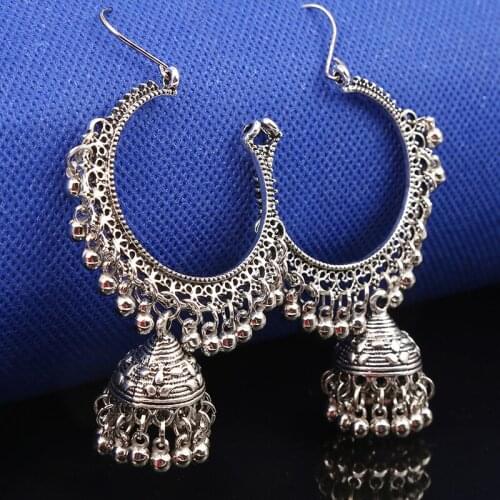 Vintage Handmade Tassel Earrings for Women Statement Earrings Big Bell Long Tassel Drop Ears Jewelry Accessories Femme Geometric