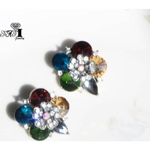 YaYi Jewelry Fashion Multi Glass Rhinestone Dangle Crystal Earring Girls Lady Womens long Ear Studs Hoop Gem Earrings Gift