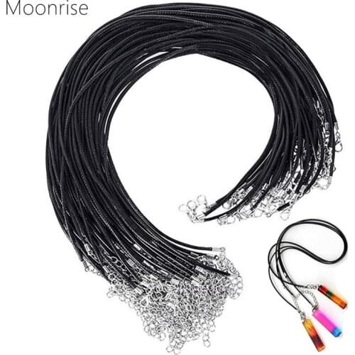 10Pcs 1.5mm Handmade Leather Adjustable Braided Rope Necklaces & Pendant Charms Findings Lobster Clasp String Cord (20inches)