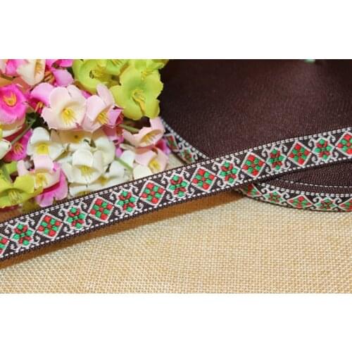 10yards/lots Woven Jacquard Ribbon 1.5cm Geometric pattern IS-1545