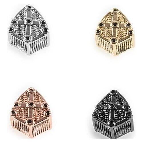 11*10mm cross crystal micro pave cz zircon cubic zirconia beads DIY Copper necklace charm bracelet connectors yg32d