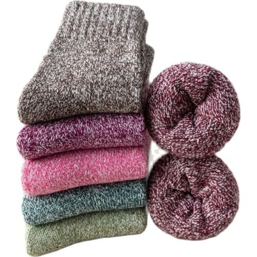 12prs/lot New Winter Accessories Thickened Warm 6-color Womens Terry Socks