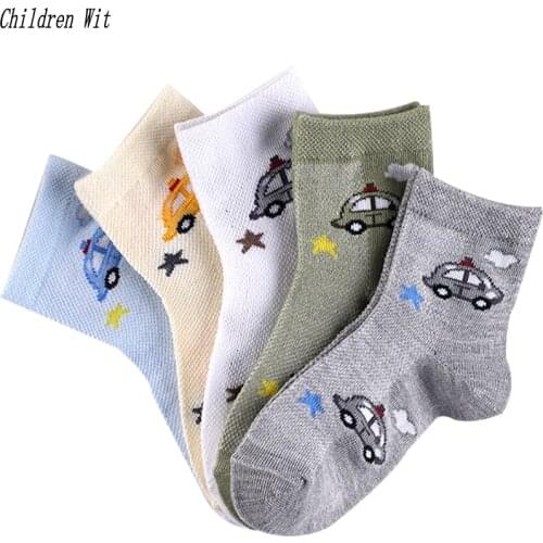 2018 Spring&Summer Children Socks Mesh breathable Car style cotton boys with girls socks 3-12 year kids socks 5 pairs/lot