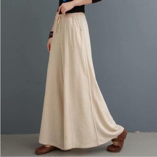 2020 Women Summer Casual Loose Wide Leg Pants Large Size Womens Elegant Fashion Trousers Female New Palazzo Pants M-5XL 6XL 7XL