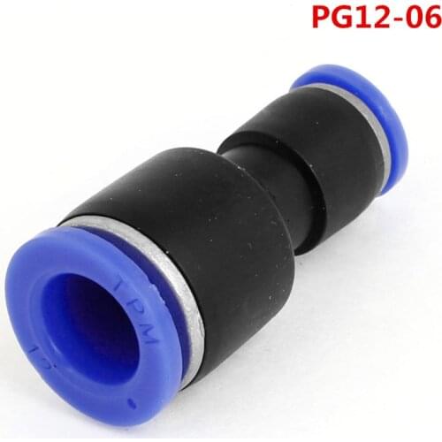 5Pcs 12mm to 6mm Pneumatic Tube Straight Push in Quick Connector One Touch Fitting PG12-6