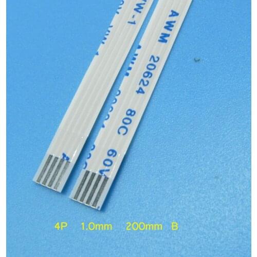 5pcs FFC Cable 200mm Length Width 5mm reverse 4Pins 4P 1mm Pitch FFC Ribbon Flat Cable Reverse Direction AWM 20624 80c 60v vw-1