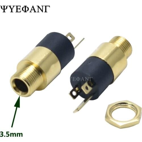 5PCS PJ392 3.5MM cylindrical socket PJ-392 Stereo Female Socket Jack with Screw 3.5 Audio Video Headphone Connector GOLD PLATED