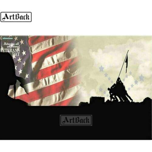 5d diamond painting american flag soldier full square landscape cross stitch 3d round diamond art handmade mosaic kit