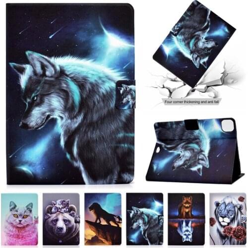 Tablet Cover For Funda iPad Pro 11 2020 Case Color Wolf Fox Animal Leather Cover Coque For iPad Pro 11 Case 2020