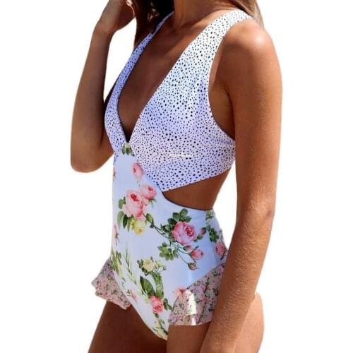 Conncozy White One-piece Swimwear